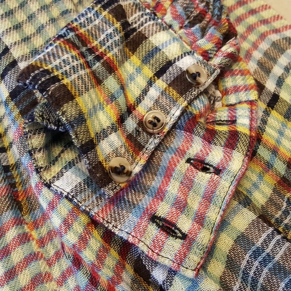 Free People plaid top oversized flowy - Picture 6 of 8